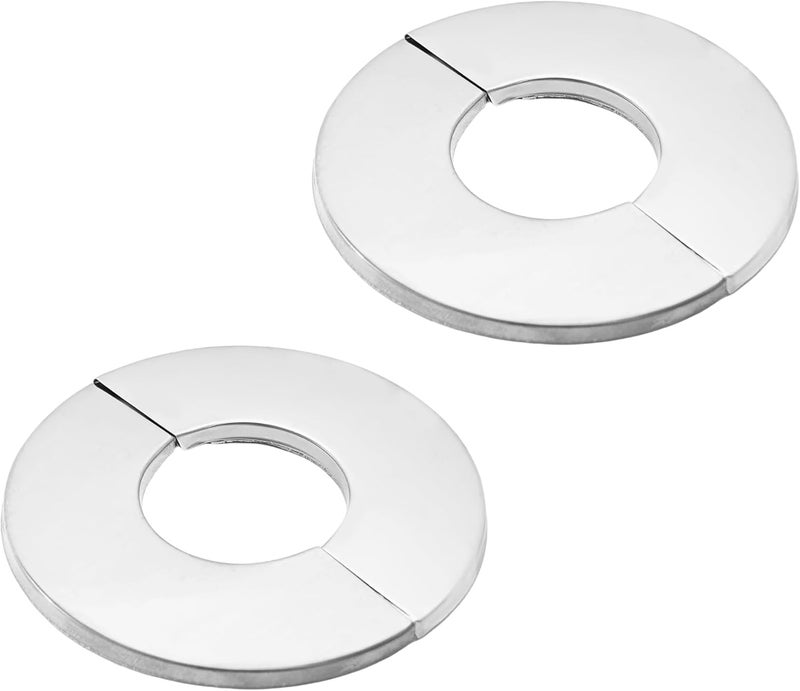 bociloy 2 قطع 1-1/2"/40 مم فلانج حائط من الفولاذ المقاوم للصدأ 304، غطاء لوحة دائرية لأنبوب، طوق أنبوب ماء ذاتي اللصق لتزيين المطبخ والحمام وغرفة الغسيل، حلقة تزيين السباكة - Image 1